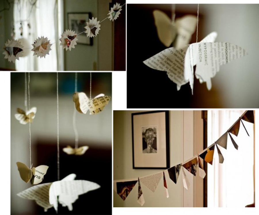 handmade paper string butterflys